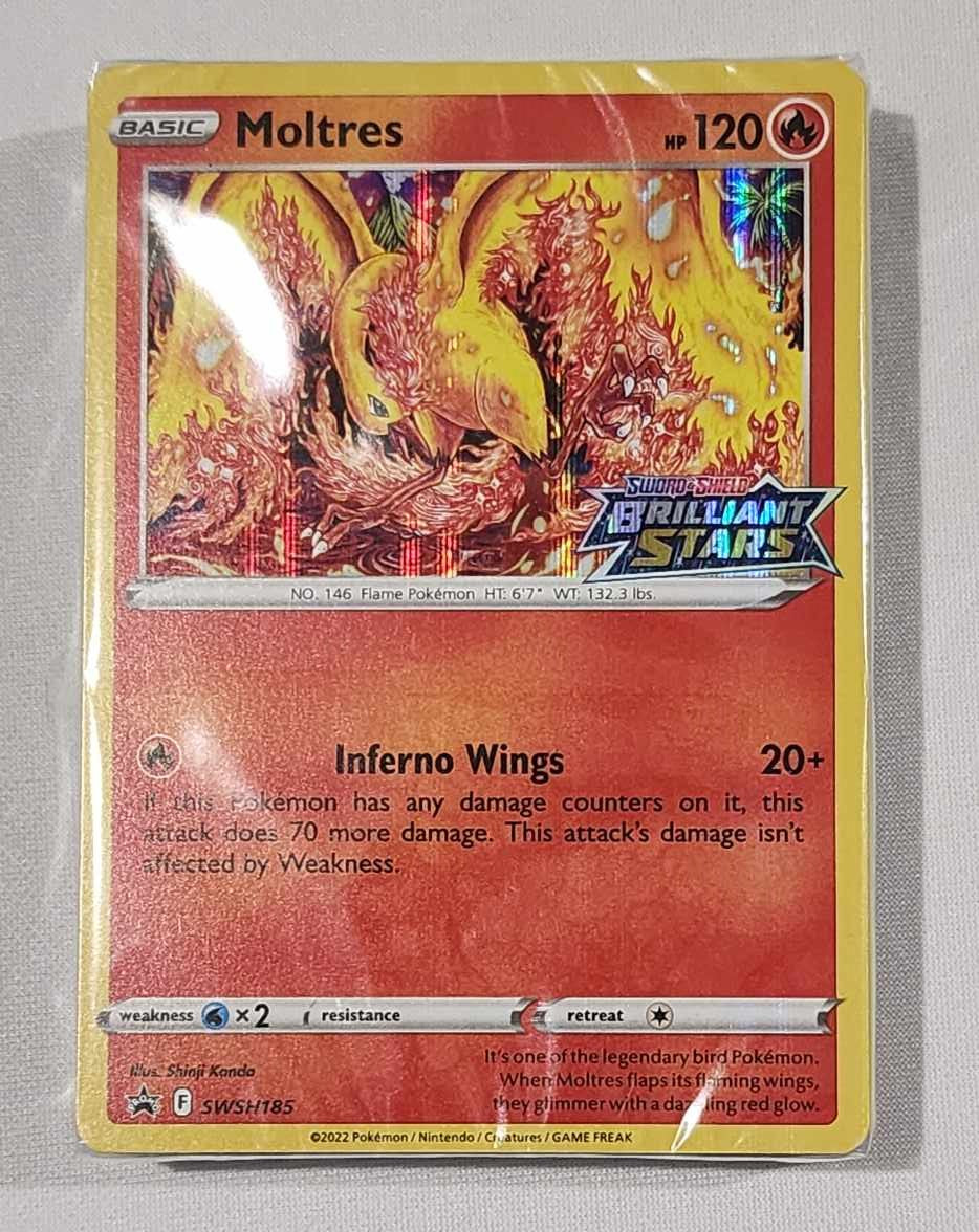 Brilliant Stars Build and Battle Promos - SEALED - Moltres SWSH185 Promo cards/deck.