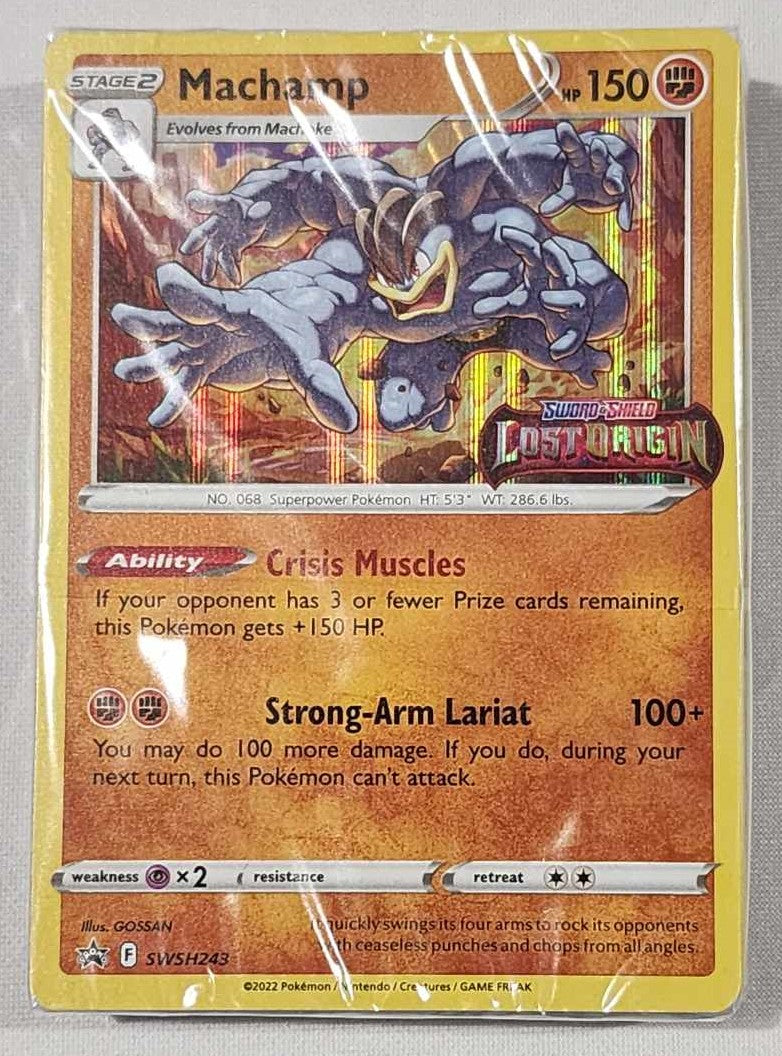 Lost Origin Build and Battle Promos - SEALED - Machamp SWSH243 Prerelease Promo cards/deck.