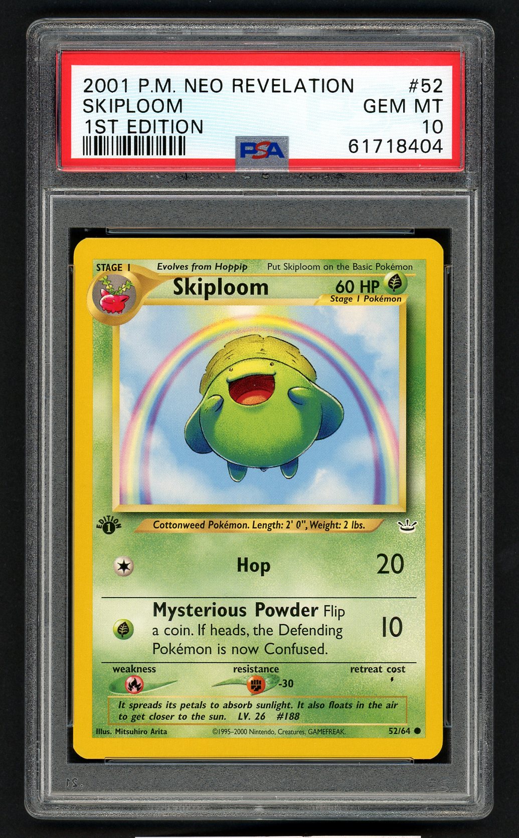 Pokemon Skiploom 1st Edition PSA 10 - Neo Revelation