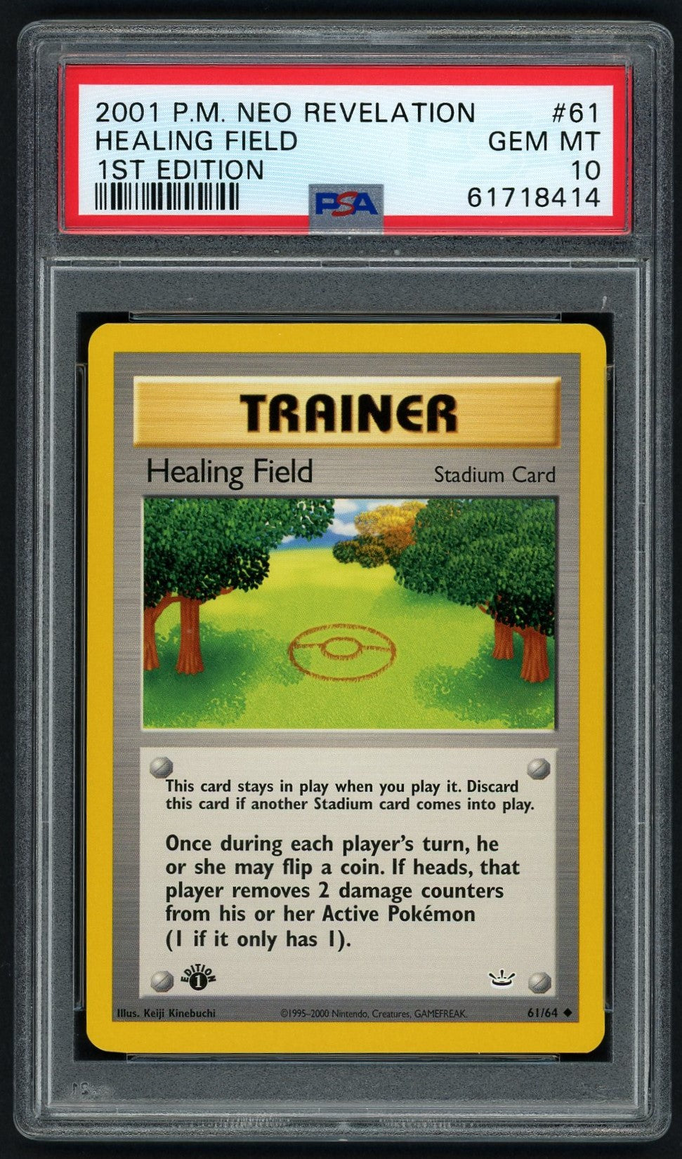 Pokemon Healing Field 1st Edition PSA 10 - Neo Revelation