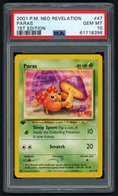 Load image into Gallery viewer, Pokemon Paras 1st Edition PSA 10 - Neo Revelation
