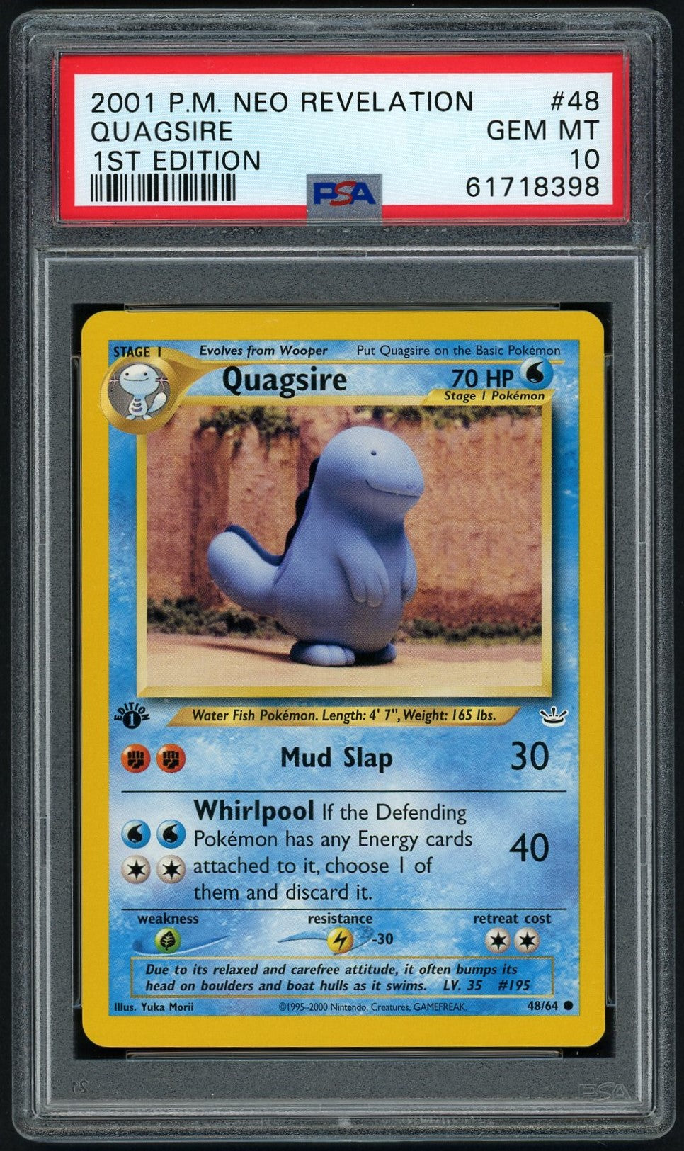 Pokemon Quagsire 1st Edition PSA 10 - Neo Revelation