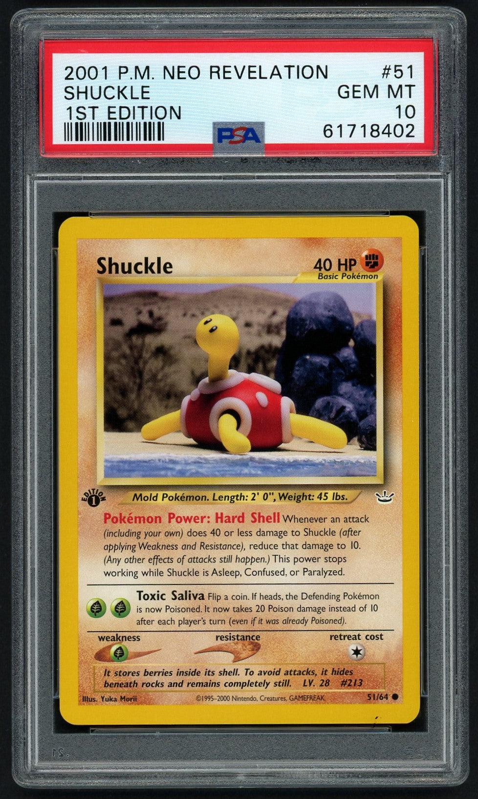 Pokemon Shuckle 1st Edition PSA 10 - Neo Revelation