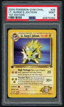 Load image into Gallery viewer, Pokemon LT Surge&#39;s Jolteon 1st Edition PSA 9 - Gym Chal
