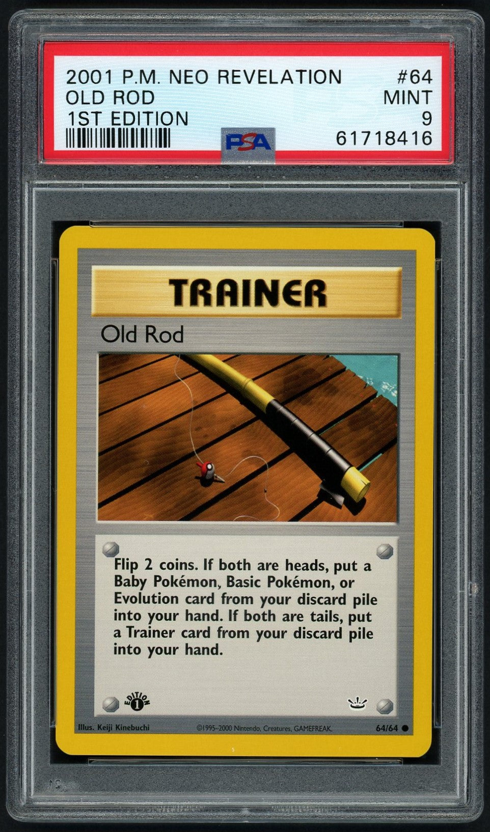 Pokemon Old Rod 1st Edition PSA 9 - Neo Revelation