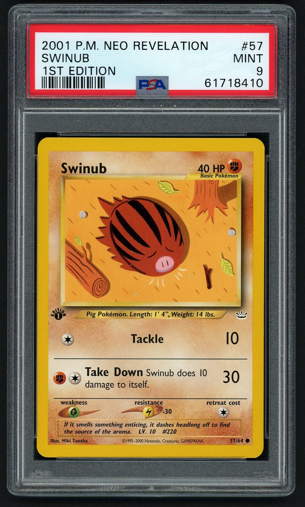 Pokemon Swinub 1st Edition PSA 9 - Neo Revelation